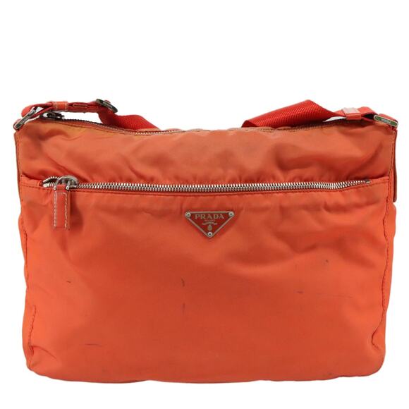 PRADA Shoulder Bag Nylon Orange Silver - Picture 2 of 9